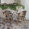 Flash Furniture Bordeaux French Bistro Stacking Chair w/Arms, Black/White PE Rattan/Bamboo Print Alum Frame, 4PK 4-SDA-ADS642142-BKWH-NAT-GG - alternate 3